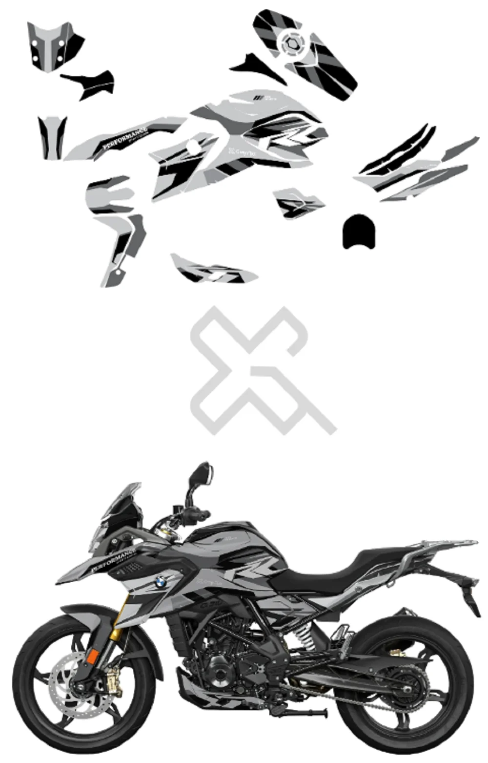 RR Edition Grey Black Full Body Sticker Compatible with G310 GS | Made In Premium Matte With FPF(Fade Protection Film), Water Proof, Precut Sticker, Pack Of 1 Compatible with Both Side